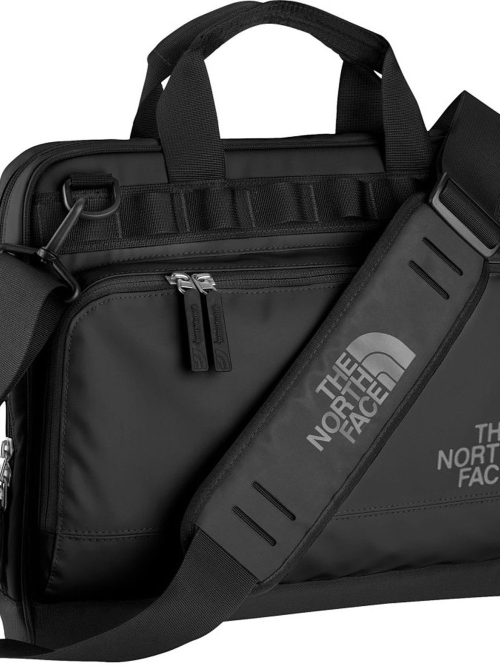 The North Face Black Laptop Messenger Bag with Logo-Print Strap